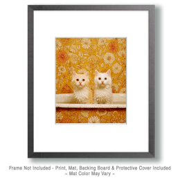 Two Wet White Kittens in a Bathtub Art