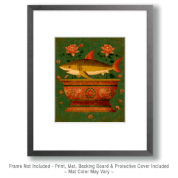 Folk Art Shark Over a Bathtub Art