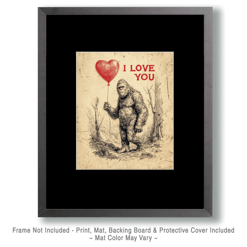 I LOVE YOU with Heart Balloon Sketch Art
