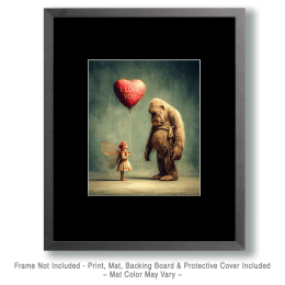 Fairy Holding I LOVE YOU Heart Balloon Art