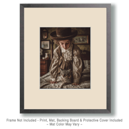 Vintage Young Woman with Her Cat Art