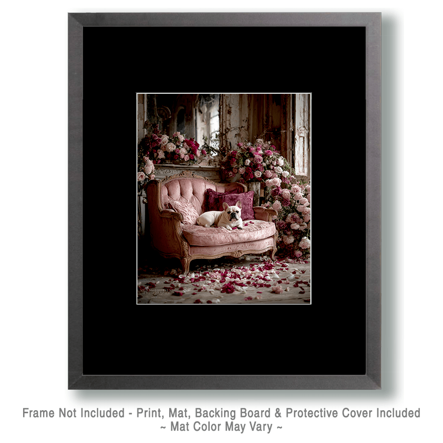French Bulldog on Pink Sofa Art