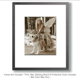 Fairy Riding Her Wolf Art