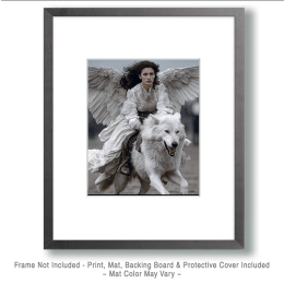 Fairy Riding an Artic Wolf