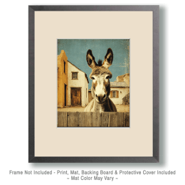 Southwestern Donkey Over the Fence Art