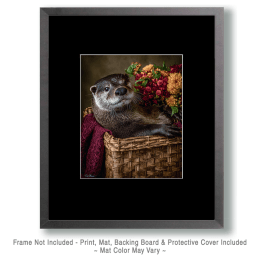 Otter Relaxing in a Basket Art