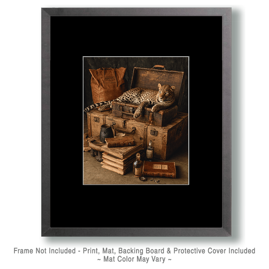 Leopard Relaxing in Luggage Art