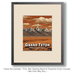 Vintage Mountain Range Art Print