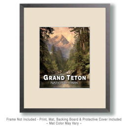 Vintage Mountain Scene Art Art Print
