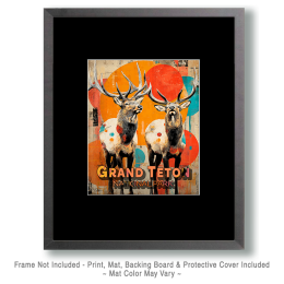 Pop Art Elk Pair Art Print