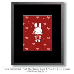 Bunny with Red Heart Art