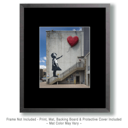 Young Girl Lets Heart Balloon Go Art
