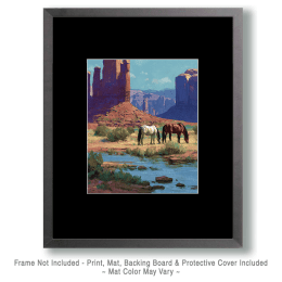 Two Horses in Monument Valley Art