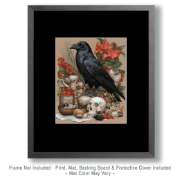 Raven and Small Skull Art