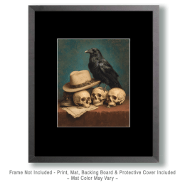 Raven, Hat & Three Skulls Art