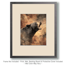 Vintage Roaring Black Bear Art