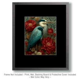 Baroque Great Blue Heron Art