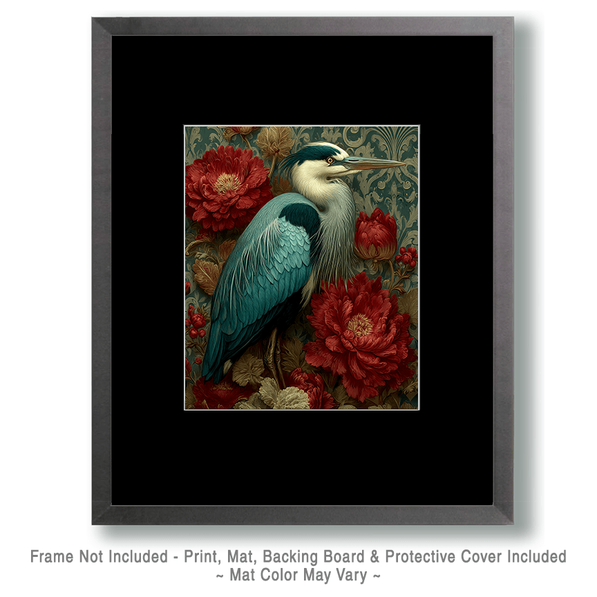 Baroque Great Blue Heron Art