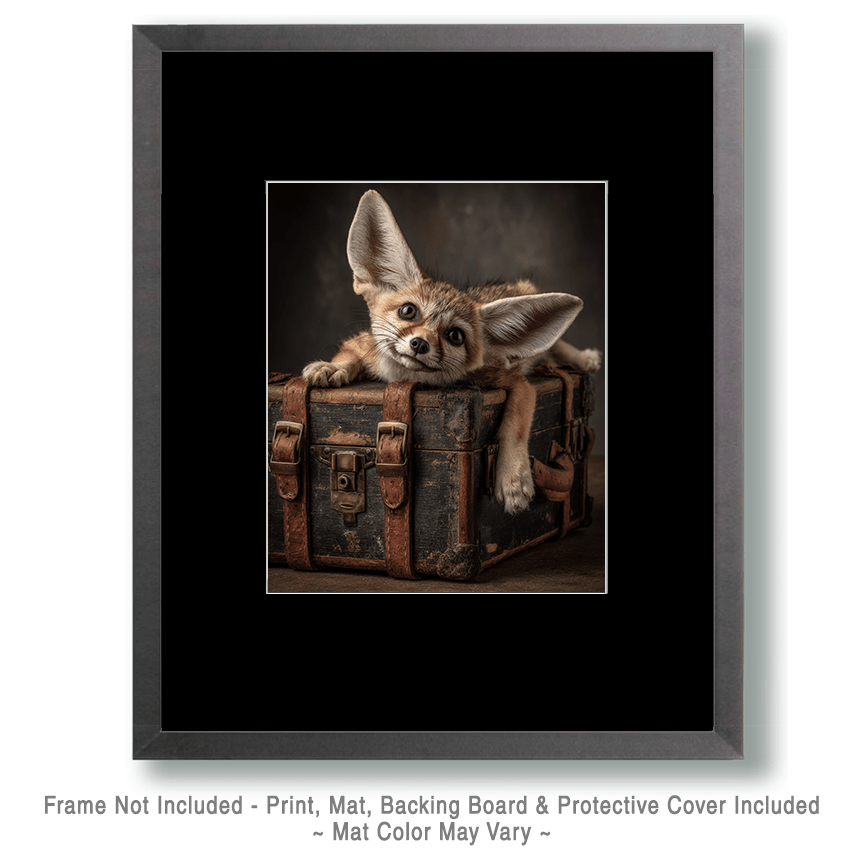 Fennec Fox Relaxing on Luggage Art