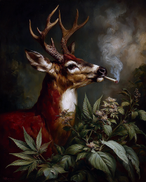 Buck Deer Smoking a Joint Still-Life