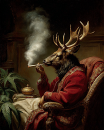 Bull Elk Smoking a Joint