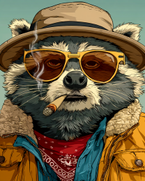 Stoned Raccoon Smoking a Joint