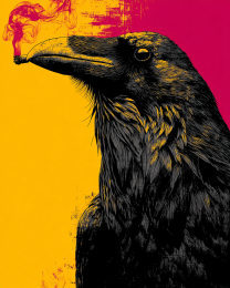 Pop-Art Raven Smoking Weed