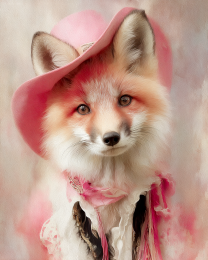 Red Fox in Pink Hat