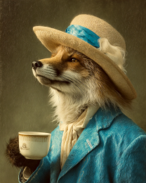 Red Fox Enjoying Tea