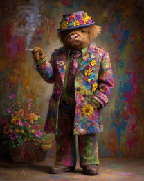 Haight-Ashbury Highland Cow Hippie