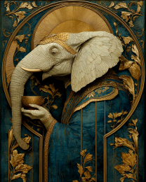 Royal Elephant Having Tea