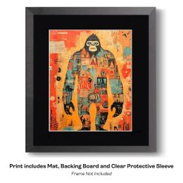 Bigfoot with Petroglyphs Art Print