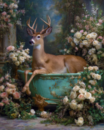 Buck Deer in a Bathtub Still-Life