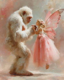 Fairy Trying to Cheer Up a Sad Sasquatch