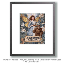 Victorian Bigfoot & Fairy Adventure Calling Art Poster