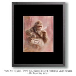 Pink Hues Bigfoot Forever Wild - Smoking a Marijuana Joint Art