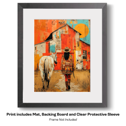 Cowgirl After a Long, Good Day Art Print