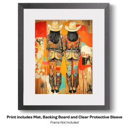 Two Cowgirls From Behind art print