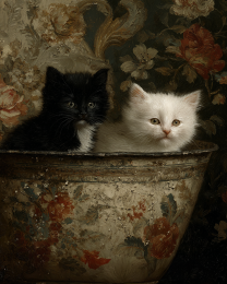 Vintage Kittens in a Bowl