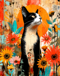Pop Art Floral Kitty
