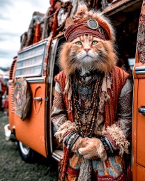 Hippie Arthur and His Van