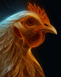 Golden Chicken Portrait