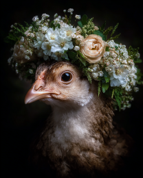 Chicken with Flower Crown
