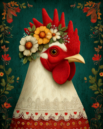 Scandinavian Chicken with Flower Crown #2