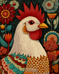 Classic Folk Art Chicken