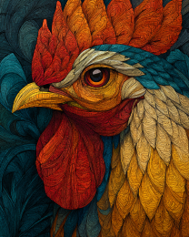 Wood Crafted Rooster Chicken