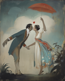 Love and Romance Art Prints - Courting Love
