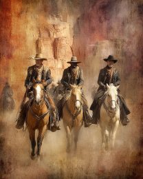 Three Vaqueros Riding Home