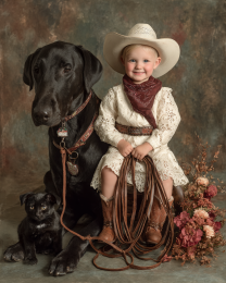 Tucumcari Jenny Posing with Her Pets