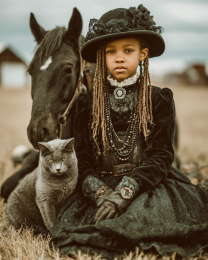 Chamaine From Tennesee with Her Horse & Cat